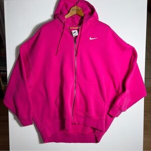 Nike Oversized Pink Zip-Up Hoodie